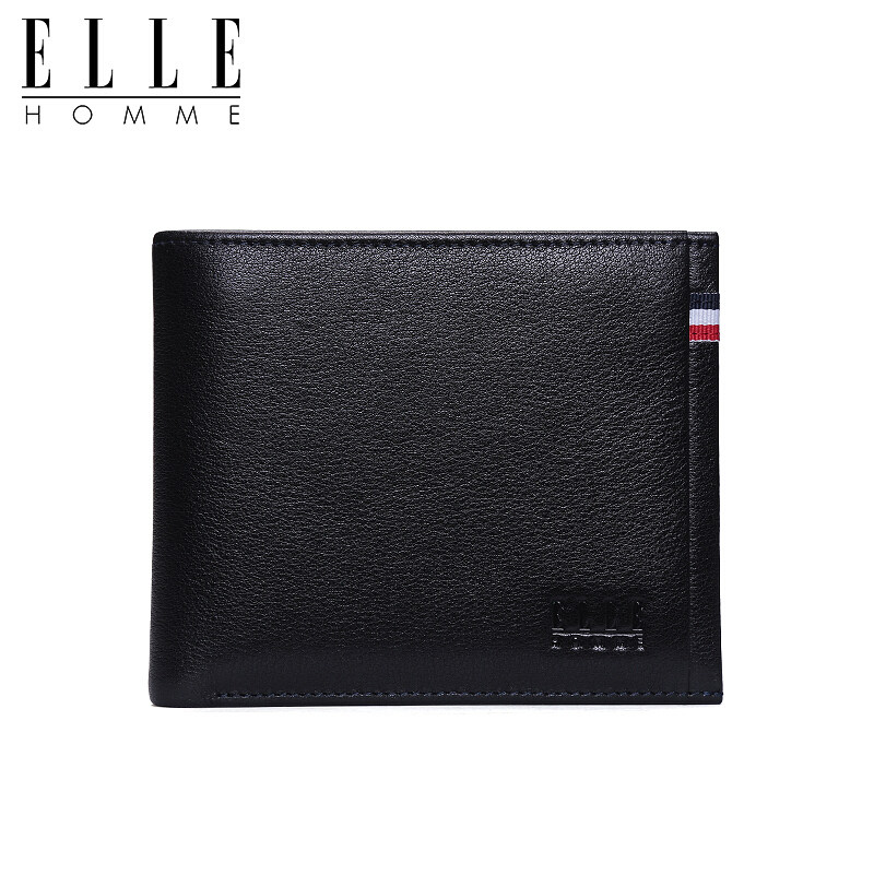 ELLE HOMME男士真皮钱包商务休闲钱夹男简约男款大容量票夹礼盒装