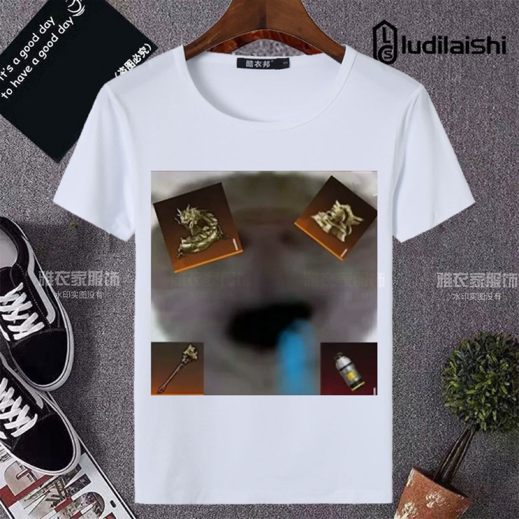 暗区突围老鼠头短袖男女老鼠人表情包上衣服装情侣装游戏周边体恤