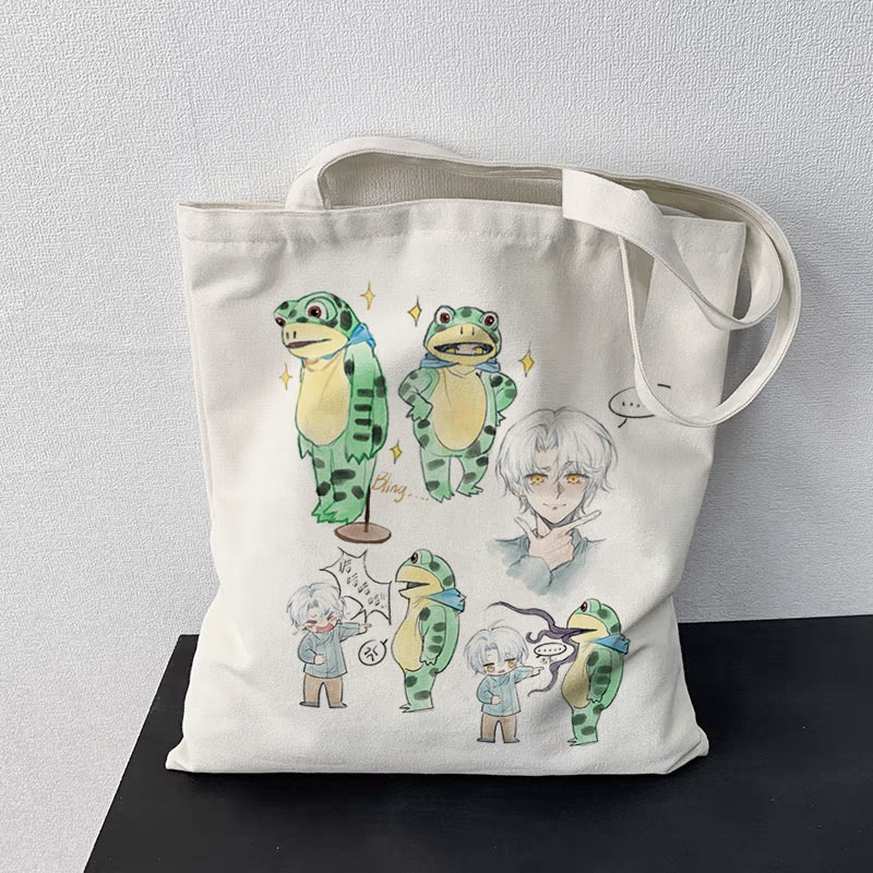 欢迎进入梦魇直播间周边帆布包定制网文小说温简言手提袋学生书包