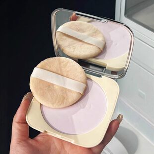 效果 巨磨皮紫色粉饼定妆持久控油补妆清透油干皮 堪比790 我服