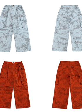 EK/EVILKNIGHT 春夏扎染立体口袋宽松休闲工装裤男女同款潮牌长裤