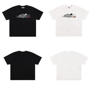 EK春夏两色恶魔进化基础字母印花索罗娜宽松休闲短袖百搭圆领T恤