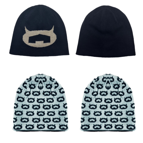 EK恶魔房子双面戴毛织护耳帽