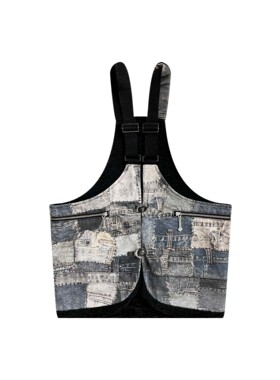 EK/EVILKNIGHT 春夏双色拼接数码印花双面穿男女同款两用背包马甲