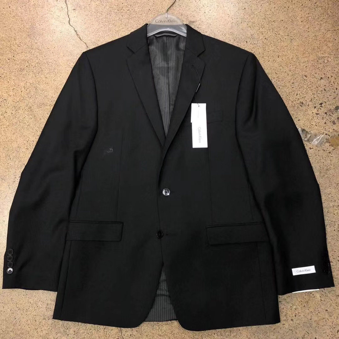 CK/Calvin Klein男士高端羊毛黑色经典单西正装上班商务西服西装
