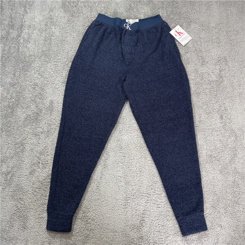 S码CK/Calvin Klein男士家居服睡裤珊瑚绒刺绣logo舒适睡觉长裤子
