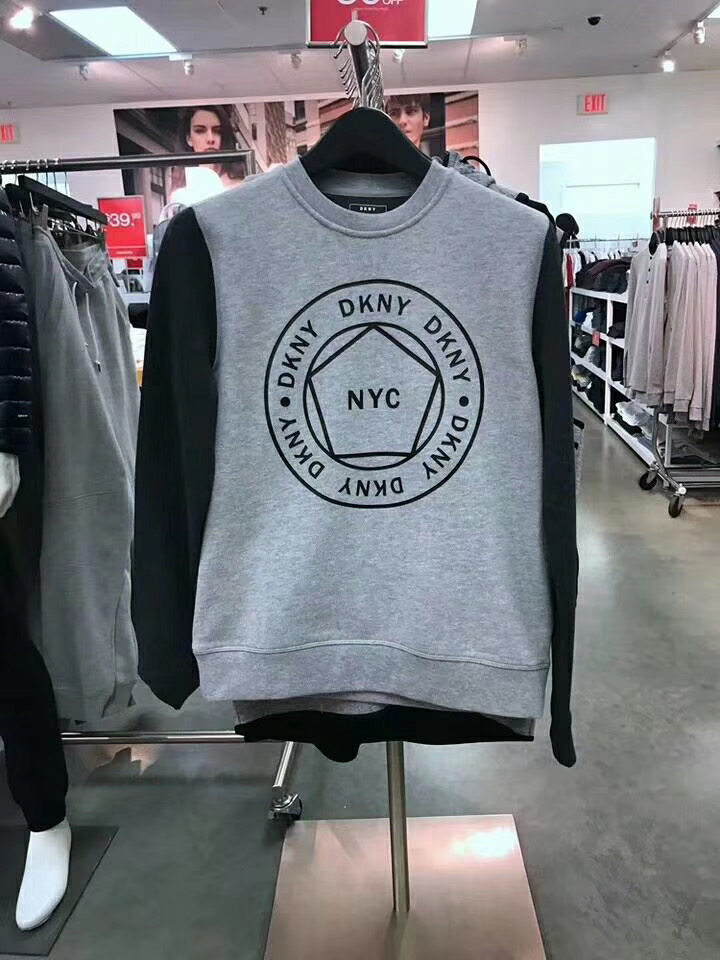 XL码DKNY唐可娜儿联名NYC限量款插肩袖美式休闲加绒套头加厚卫衣