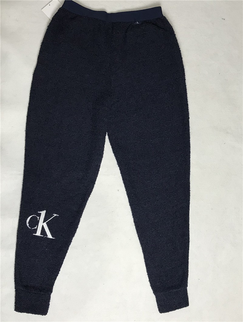 S码CK/Calvin Klein Jeans男士睡裤珊瑚绒刺绣logo舒适家居长裤子