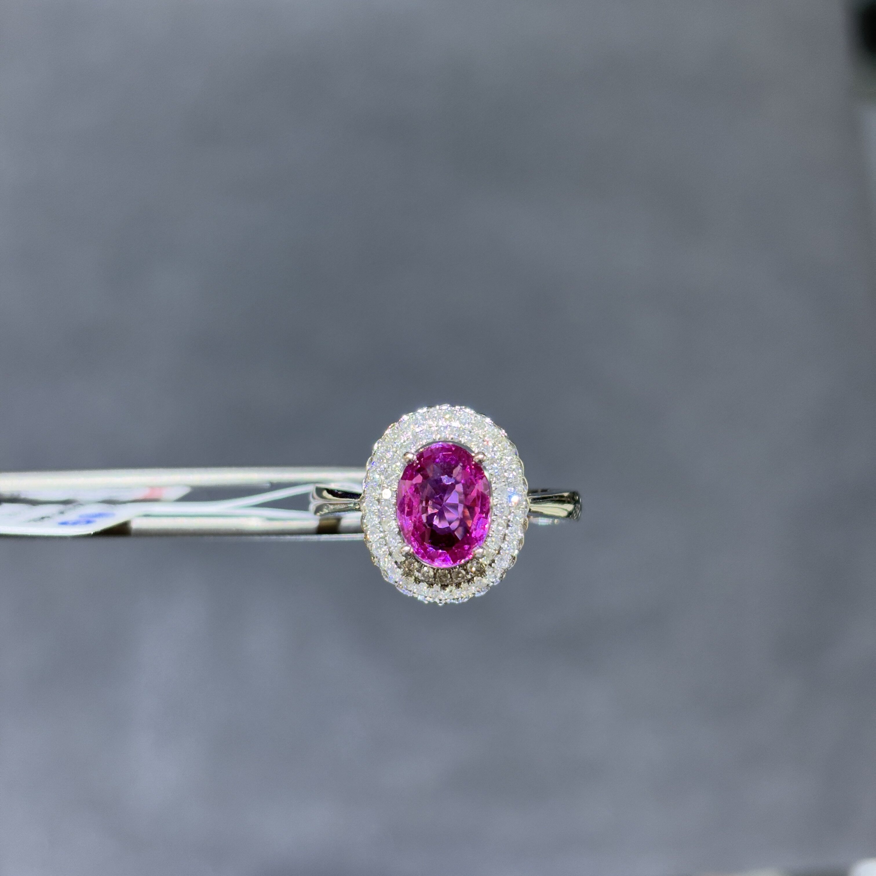 18k金天然粉紫色蓝宝石戒指精切椭圆满钻豪华女戒配钻石定制火彩,珠宝/钻石/翡翠,手饰,淘宝优惠券,粉丝福利购,淘宝优惠卷