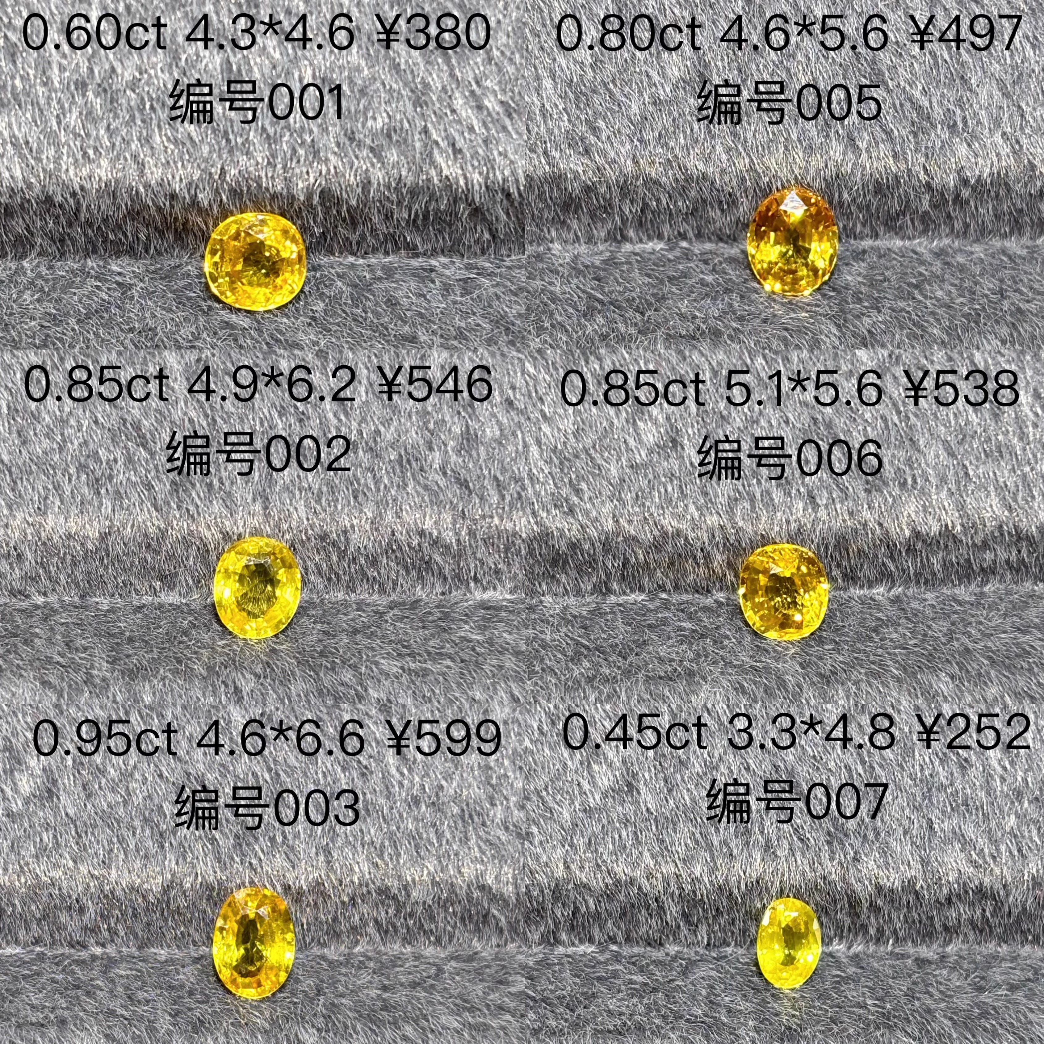 天然黄色蓝宝石裸石金丝雀黄蓝宝