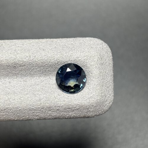 天然圆形蓝宝石裸石定制戒指吊坠山蓝孔雀蓝Teal水鸭绿7.5mm山蓝