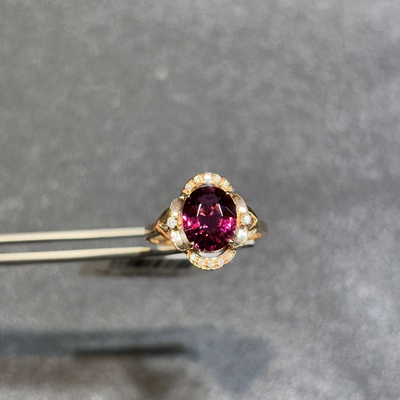 珠宝密语18k金卢比莱碧玺戒指