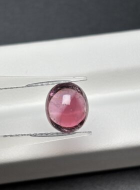 天然巴西红碧玺裸石卢比莱玫红色大颗素面椭圆形蛋面戒指吊坠火彩