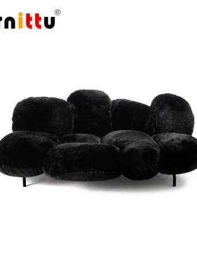 furnittu设计师家具 Cipria 意式创意粉扑植绒毛设计款异型沙发