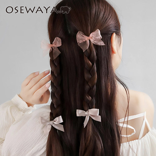 OSEWAYA绢纱蝴蝶结发夹组合