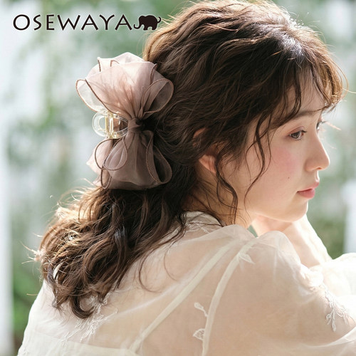 OSEWAYA珠光感蝴蝶结亚克力抓夹
