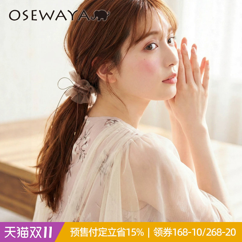 OSEWAYA发扣日系精致感蝴蝶结飘带仙气淑女发圈设计感高级感发饰