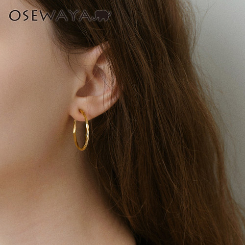 OSEWAYA日系简约百搭圆圈耳夹