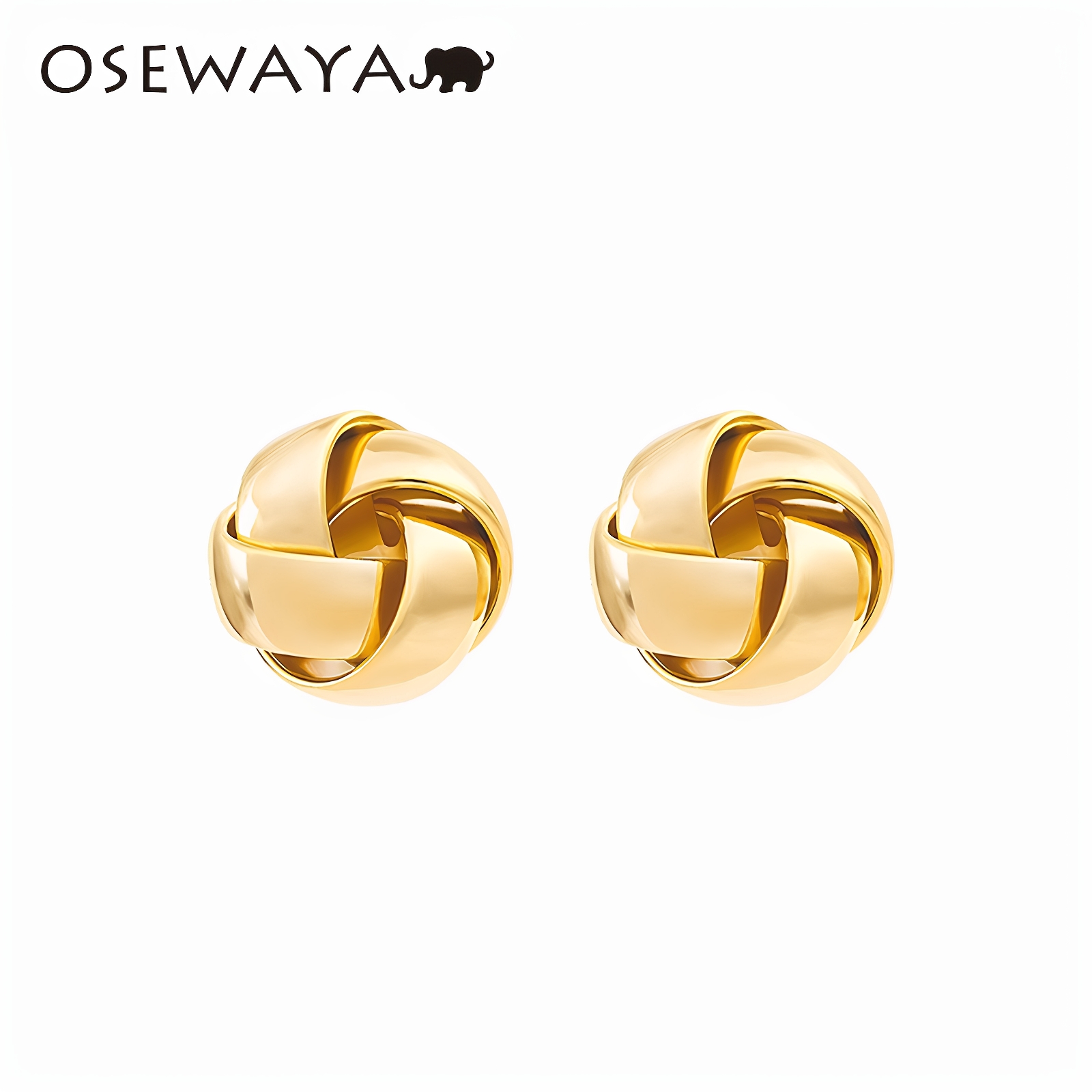 osewaya气质同心结无耳洞耳夹