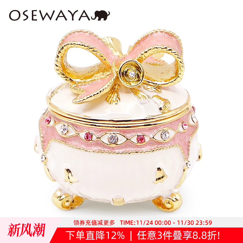 日本OSEWAYA铃铛蝴蝶结欧式耳环