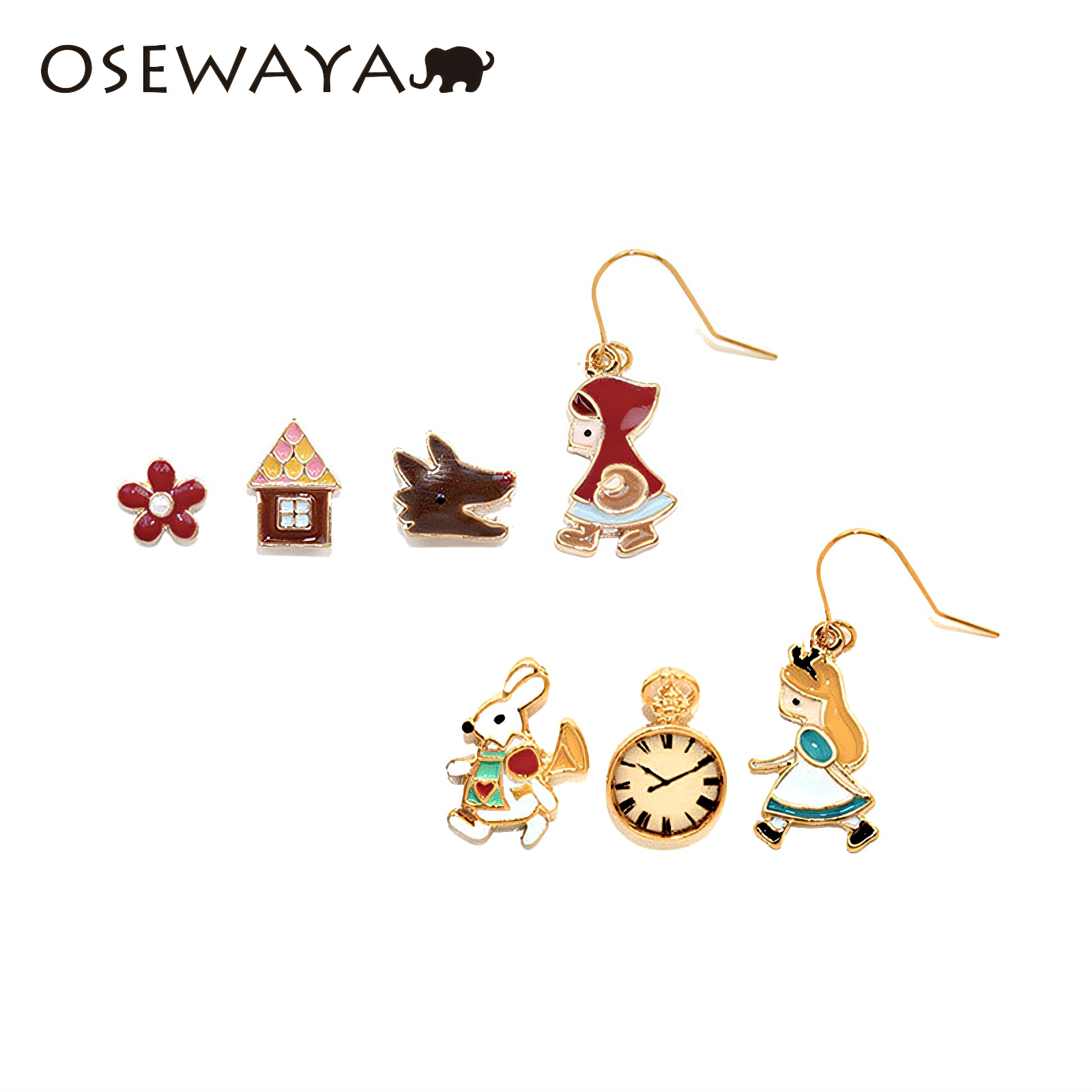 可耳夹无耳洞女可爱卡通爱丽丝