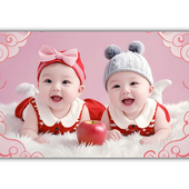 双胞胎龙凤胎海报墙贴卧室客厅床头漂亮宝宝婴儿孕妇早教装 饰贴纸