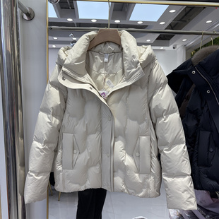 连帽短款加厚保暖面包服2025新款羽绒服女冬装洋气羽绒外套带帽