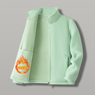 户外抓绒衣摇粒绒外套女士秋冬加厚羊羔绒冲锋衣内胆百搭卫衣开衫