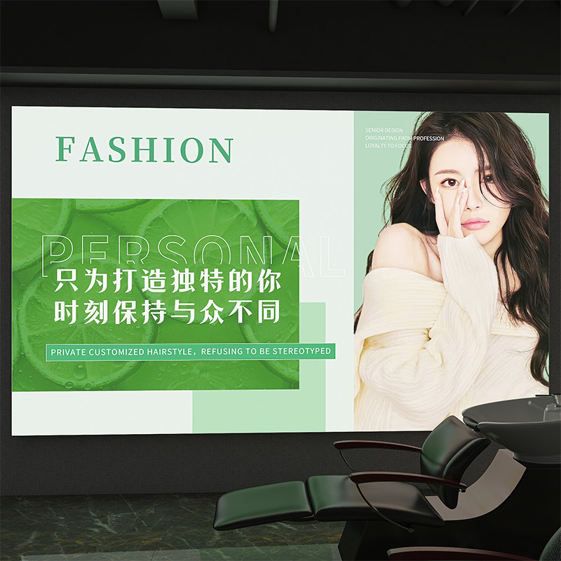 理发店灯箱广告牌网红创意美容美发美甲店收银台店铺门口发光招牌