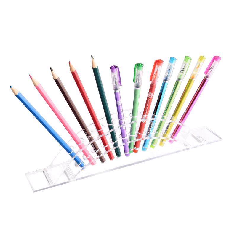 亚克力12位弧形笔架眉笔铅笔圆珠笔彩笔眼线笔展示架多功能陈
