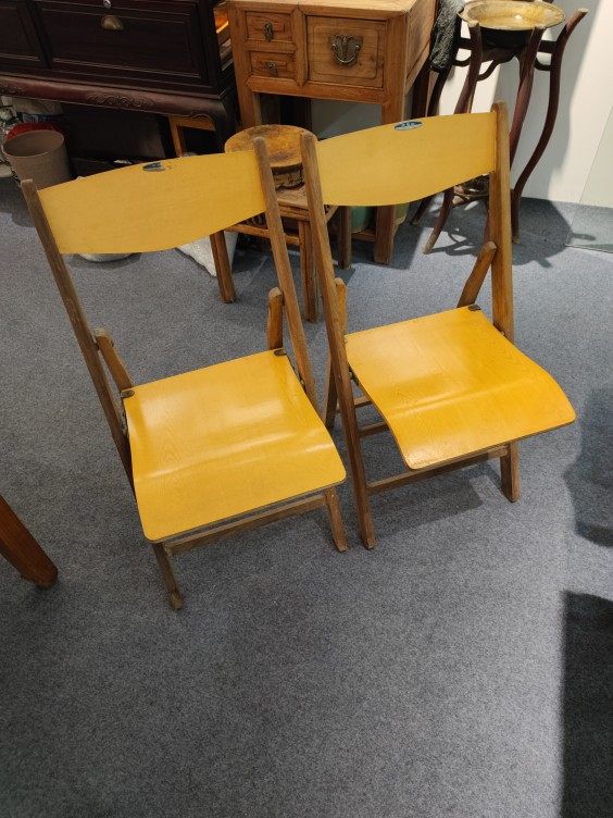 80年代江南折叠椅一对全品