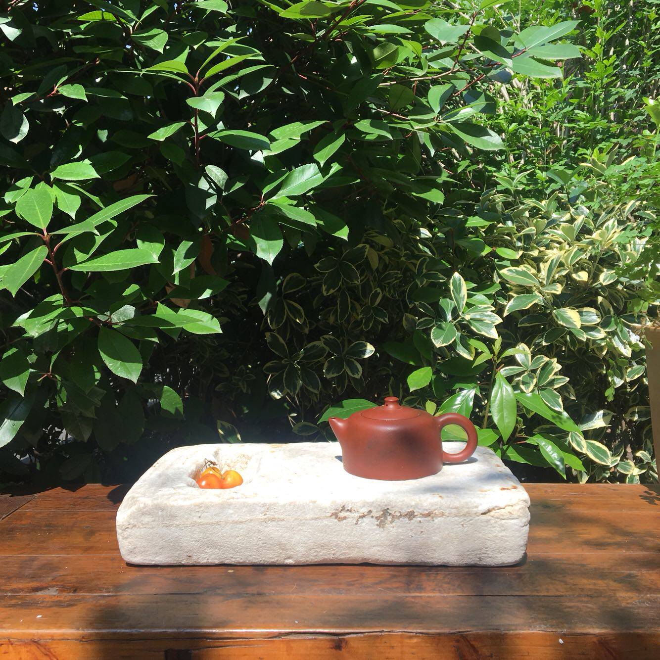 清代汉白玉石雕砚台茶台干泡台老物件古董新中式装饰摆件8233