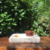 清代汉白玉石雕砚台茶台干泡台老物件古董新中式 装 饰摆件8233