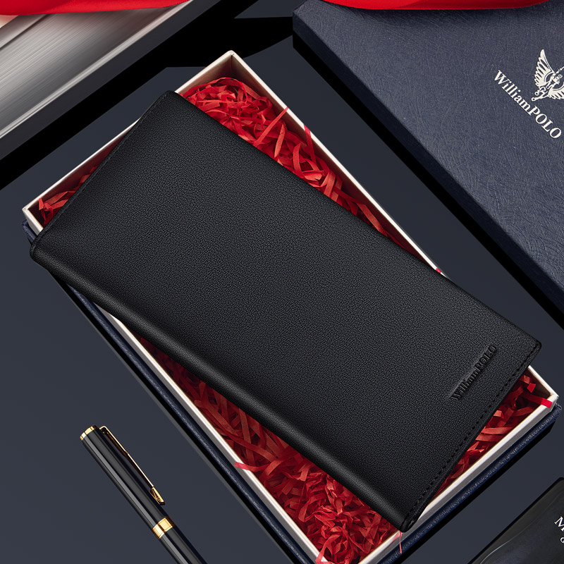 英皇保罗钱包男士长款真皮2023新款轻奢皮夹爸爸款简约多卡位卡包