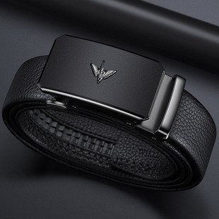 官方旗舰店送老公 腰带商务磨砂自动扣正品 英皇保罗皮带男款 真皮裤