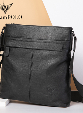 英皇保罗男包真皮斜挎包头层牛皮单肩包竖款休闲大容量男士通勤包