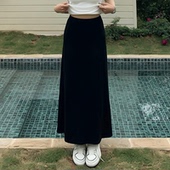 橘子树在哪儿慵懒垂感瘦瘦半身裙春秋设计感高腰显瘦弹力长款 裙子