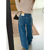 超好看宽松直筒显瘦阔腿裤 橘子树在哪儿复古蓝色牛仔裤 女2026新款