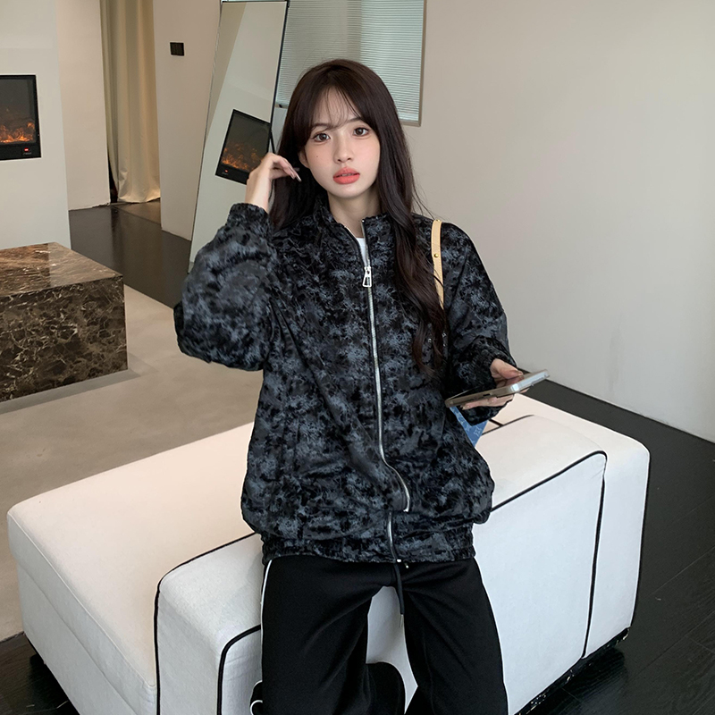 橘子树在哪儿复古毛绒立领外套