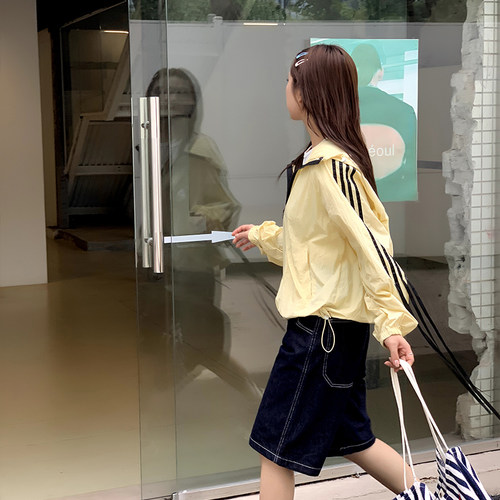 橘子树在哪儿美式条纹绑带防晒衣