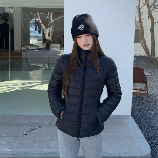 橘子树在哪儿黑色立领排骨羽绒服女冬轻薄保暖气质外套