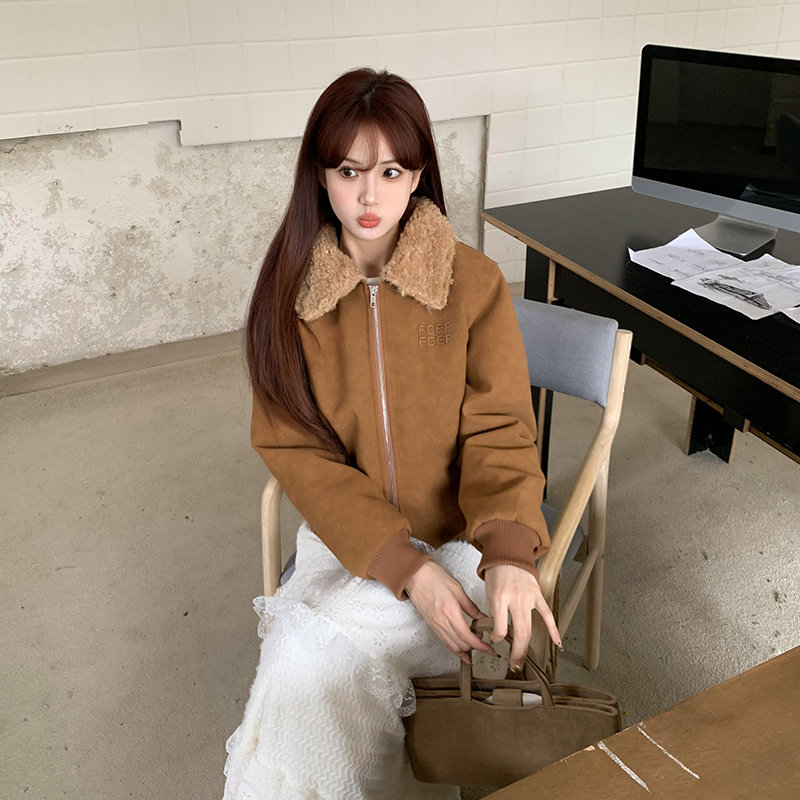 橘子树在哪儿美式复古夹棉翻领外