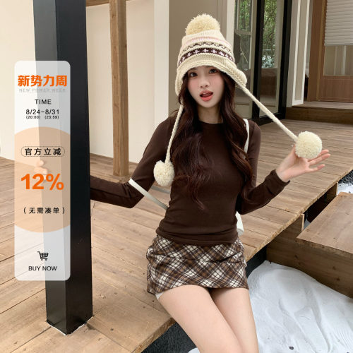 橘子树在哪儿韩系磨毛长袖t恤女