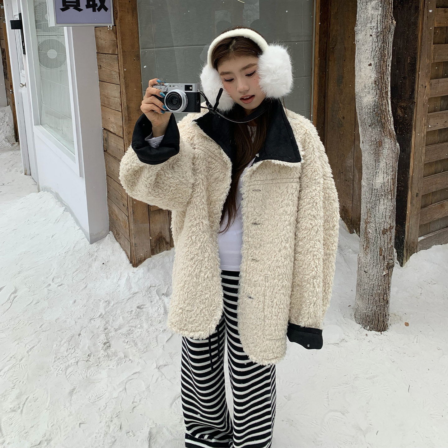 橘子树在哪儿撞色两面穿棉服外套