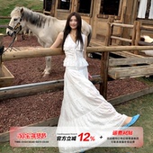 橘子树在哪儿韩系白色套装 女春夏纯欲风甜美显瘦吊带半身裙两件套