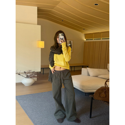 橘子树在哪儿美式抽绳休闲裤女秋