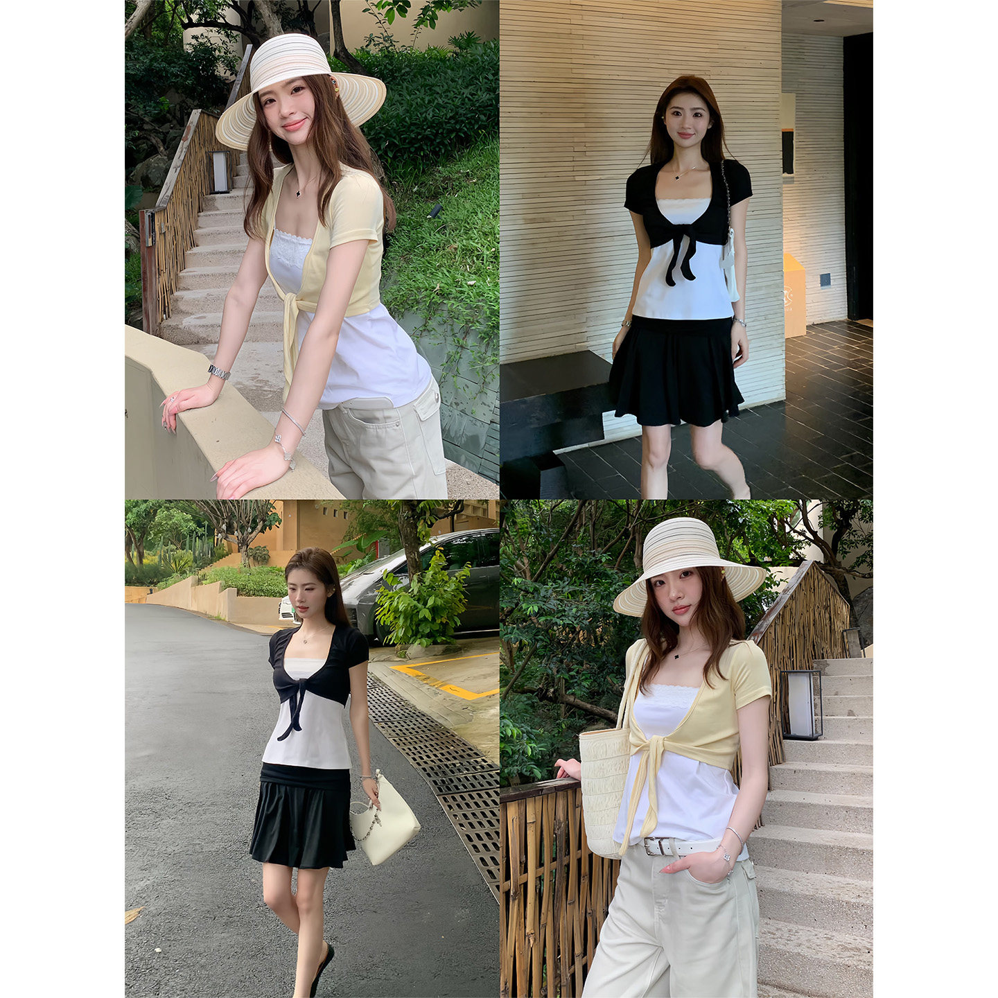 【清仓价】韩系绑带短袖开衫女夏图片