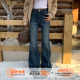 限时价 弹力马蹄裤 橘子树在哪儿高腰加绒微喇牛仔裤 女款 子 冬季