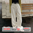 潮 设计感阔腿垂感拖地长裤 橘子树在哪儿白色高腰直筒牛仔裤 女春季