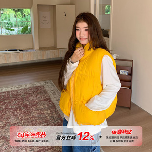 【限时价】橘子树在哪儿韩系保暖羽绒马甲外套女冬设计感百搭马夹